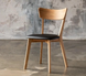 Стул кухонный с мягкой сидушкой, отделкой лака и спинкой из натурального дерева ясеня &laquo;Диана&raquo; Рустик/чорний