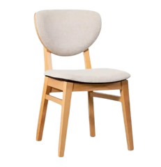 Стілець дерев'яний зі спинкою для дому з м'яким сидінням і тканинною оббивкою "Барселона" Ясен натуральний/Енджой 03