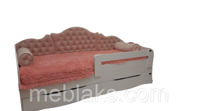 Кровать "Л-6" (для девочки) с мягкой спинкой без подушек