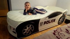 Кровать машина JAGUAR Полиция белая Mebelkon 170*80 без под. механизма