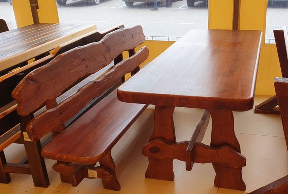 Деревянный стол Хутор 200х80 см под старину ручной работы для кафе, дачи от производителя.