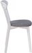 Деревянный стул на кухню из ясеня с лаковым покрытием, спинкой и мягкой сидушкой "Иску Н" Белый/ткань Мальмо 90 (серый)