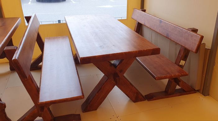 Деревянный стол из массива "Брус" 200х80 см, ручной работы для кафе, дачи от производителя.