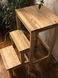 Табурет-лесенка для кухни из дерева ясеня с твердым сиденьем и лаковым покрытием Ясень натуральный