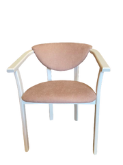 Стул-кресло "Алексис" из дерева со спинкой, мягким сиденьем и обивкой белый + Энджой