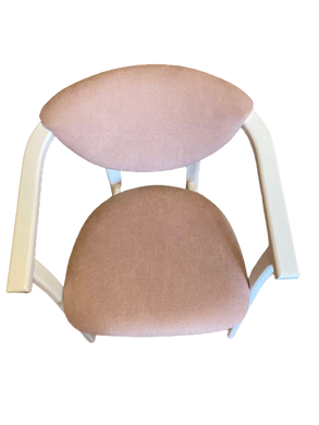 Стілець-крісло "Алексіс" з дерева зі спинкою, м'яким сидінням та оббивкою білий + Енджой