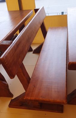 Скамейка со спинкой деревянная из массива "Брус" 2м.