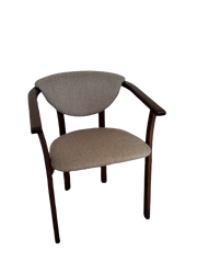 Стул (кресло) "Алексис" из дерева с подлокотниками для дома с мягким сиденьем и обивкой орех + Шотландия моко