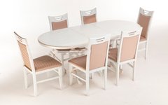 Мебель комплект для кухни из натурального дерева стол "Гирне 5" со стульями "Юля"