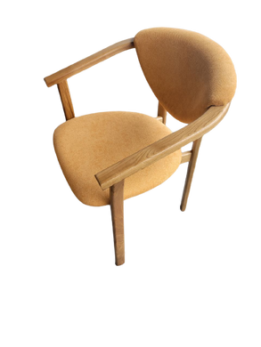 Стілець-крісло "Алексіс" з дерева зі спинкою, м'яким сидінням та оббивкою П-43 + Енджой 12 манго