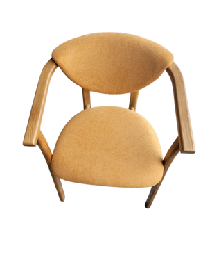 Стілець-крісло "Алексіс" з дерева зі спинкою, м'яким сидінням та оббивкою П-43 + Енджой 12 манго