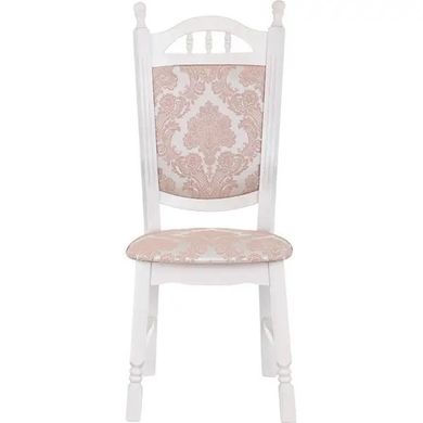 Дерев'яний стілець "Бреда" з високою спинкою, тканинною оббивкою, лаковим покриттям та м'яким сидінням Пірті/Домінік