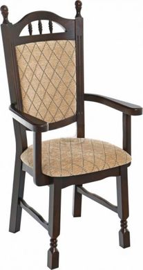 Дерев'яний стілець з підлокітниками "Бреда" з високою спинкою, м'яким сидінням та оббивкою