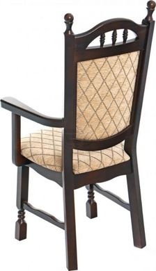 Деревянный стул с подлокотниками "Бреда" с высокой спинкой, мягким сиденьем и обивкой