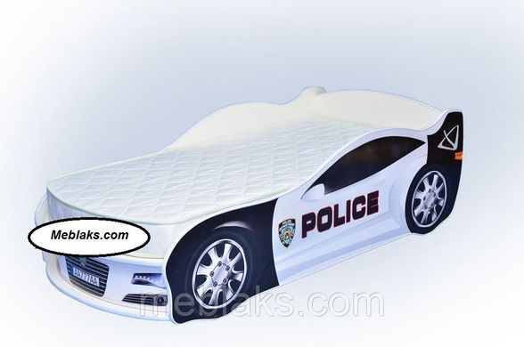 Ліжко машина JAGUAR Поліція біла Mebelkon
