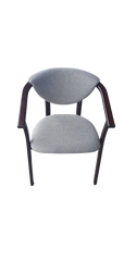 Стілець-крісло з дерева з підлокітниками "Алексіс" з м'яким сидінням та оббивкою темний горіх + Інарі 91