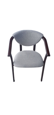 Стілець-крісло з дерева з підлокітниками "Алексіс" з м'яким сидінням та оббивкою темний горіх + Інарі 91