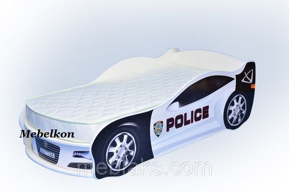 Кровать машина JAGUAR Полиция синяя Mebelkon