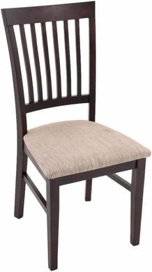 Стул для дома со спинкой деревянный с мягким сиденьем и качественной обивкой "Райнес" Универсальный деревянный стул со спинкой и мягкой сидушкой "Райнес" / "Виктория" Темный орех/Шотландия комби Мокко