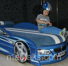 Кровать машина БМВ синяя Mebelkon
