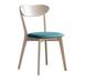 Дерев'яний стілець на кухню з ясена з лаковим покриттям, спинкою та м'яким сидінням "Іску Н" Пірті/ тканина Дейзі 88
