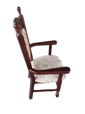 Стілець з підлокітниками з натурального дерева «Бреда» з м'яким сидінням та оббивкою Горіх/Амалія