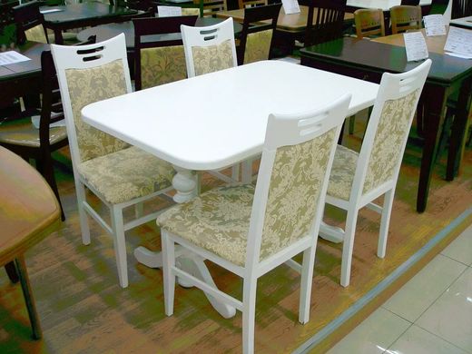Стол деревянный раздвижной для кухни обеденный с лаковым покрытием "Явир 3" 1200(1600)х750 мм Пирти (слоновая кость), Разные цвета