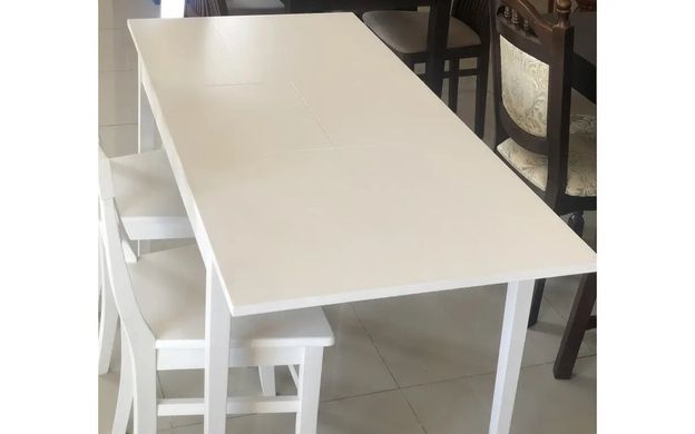 Стол для кухни обеденный раздвижной из дерева с лаковым покрытием "Моби" 1100(1500)х700 мм Белый