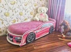 Ліжко машина БМВ рожева Mebelkon 155*70 без під. механізму