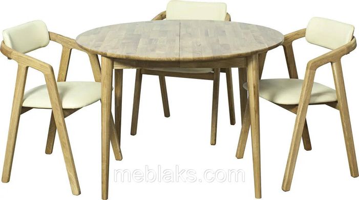 Раздвижной стол из натурального дерева ясеня "Андерсон" D1100(1900)*1100*22 мм