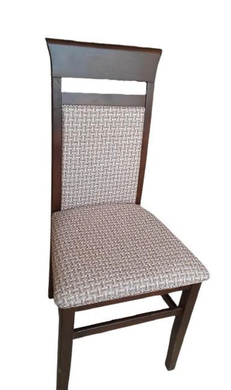 Дерев'яний стілець у вітальню або кухню з тканинною оббивкою, м'яким сидінням та спинкою «Алла» Горіх/тканина корфу
