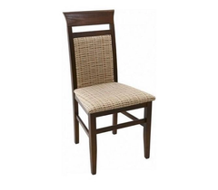 Деревянный стул в гостиную или кухню с тканевой обивкой, мягкой сидушкой и спинкой «Алла» Орех/ткань корфу