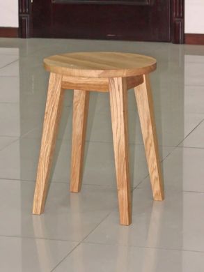 Табурет кухонный из дерева для дома с круглым твердым сиденьем и лаковым покрытием