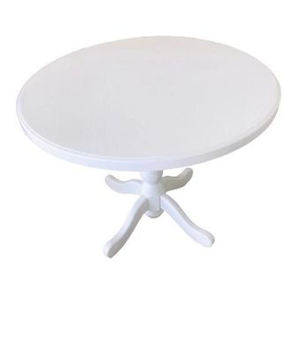 Круглый маленький столик из натурального дерева в гостиную или кухню "К-1"  Диаметр-80 см Белый, Разные цвета