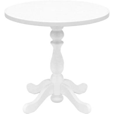 Круглый маленький столик из натурального дерева в гостиную или кухню "К-1"  Диаметр-80 см Белый, Разные цвета