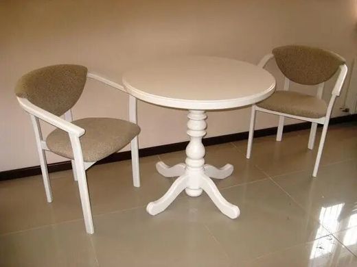 Круглий маленький столик із натурального дерева у вітальню чи кухню "К-1" Діаметр-80 см Білий, Разные цвета