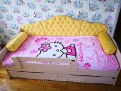 Ліжко "Л-6" дитяче односпальне з м'якою спинкою і подушками