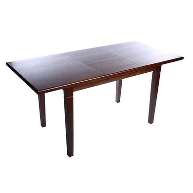 Кухонний розсувний стіл прямокутний "Явір 1" із натурального дерева, 1200(1600)х750 мм Горіх