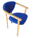 Стілець-крісло "Алексіс" з дерева зі спинкою,  м'яким сидінням та оббивкою лак +Елена 8001