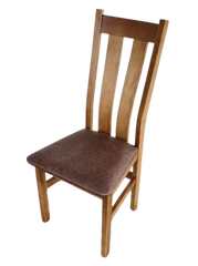 Стілець для дому дерев'яний зі спинкою з м'яким сидінням і оббивкою Твін Зліт/Зальцбург колір Дуб/коричневий  Амелі ЛТ Браун