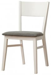 Стілець для кухні дерев'яний зі спинкою з м'яким сидінням і якісною оббивкою "Міка" Білий/тканина Енджой 23