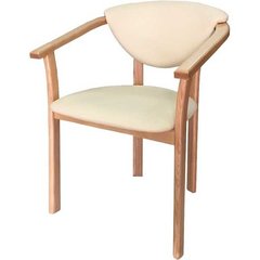 Стул-кресло из дерева с подлокотниками для дома с мягким сиденьем и обивкой "Алексис" Ясень/Флай 2207