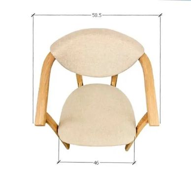 Стілець-крісло з дерева з підлокітниками для будинку з м'яким сидінням та оббивкою "Алексіс" Ясен/Флай 2207