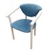 Стул-кресло из дерева с подлокотниками для дома с мягким сиденьем и обивкой "Алексис" Пирти(слоновая кость)/Дейзи 88