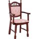 Високий стілець "Бреда" з натурального дерева з підлокітниками, тканинною оббивкою та лаковим покриттям