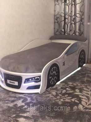 Ліжко машина Ауді біла 70*150 з ПМ Mebelkon