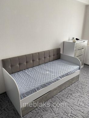 Кровать " Л-7 " для подростка односпальная с мягкой прямой спинкой 2000х900