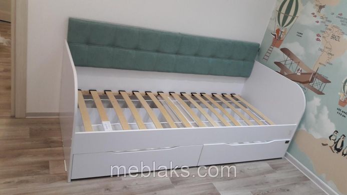 Кровать " Л-7 " для подростка односпальная с мягкой прямой спинкой 2000х900