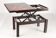 Стол-трансформер журнальный "Флай" венге + стекло 92х60,5(121)х50(75) см. Fusion Furniture
